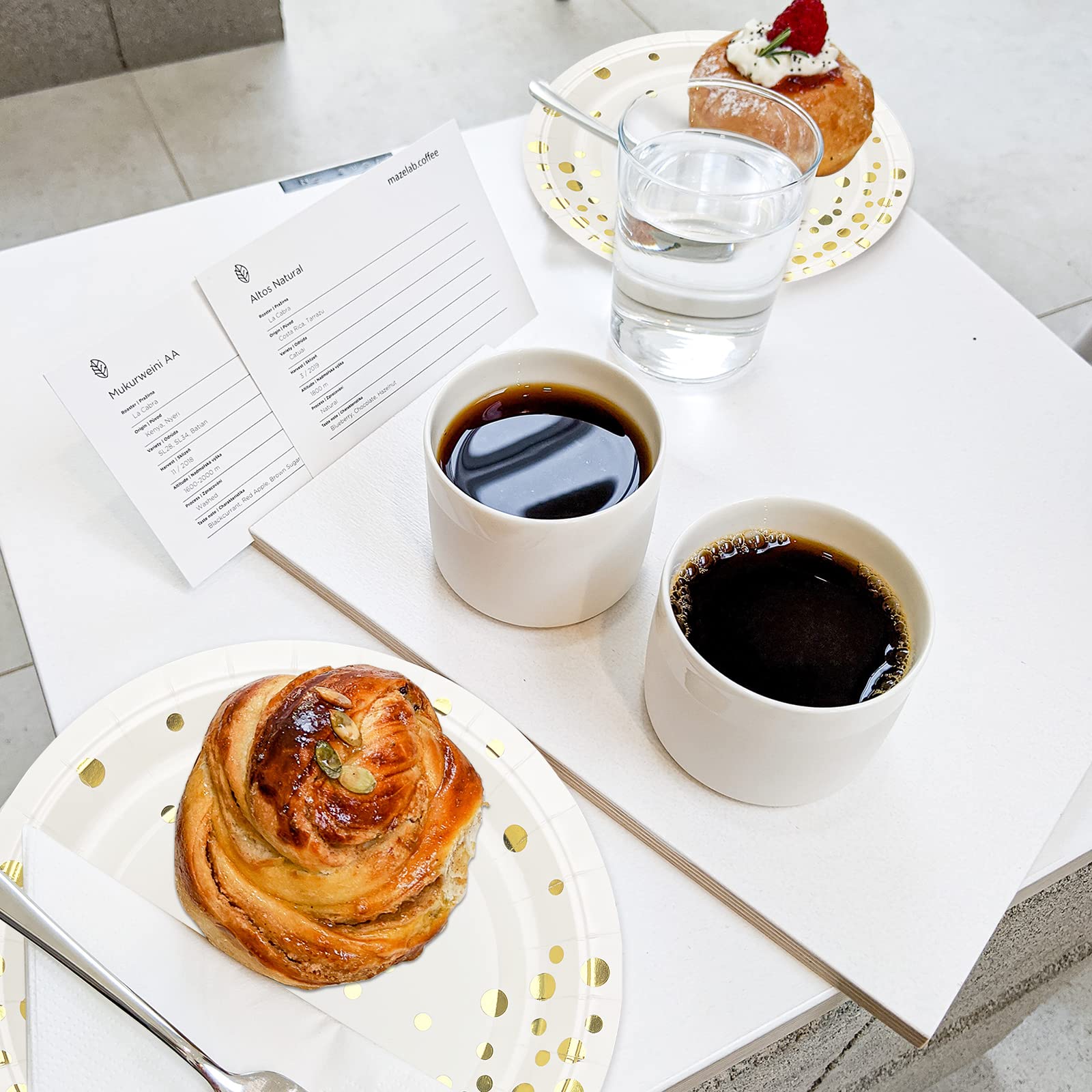 50 Piatti Di Carta Usa E Getta Con Lamina Oro - 23 Cm, Per Feste, Compleanni, Matrimoni, Eleganti E Pratici - Foto 2