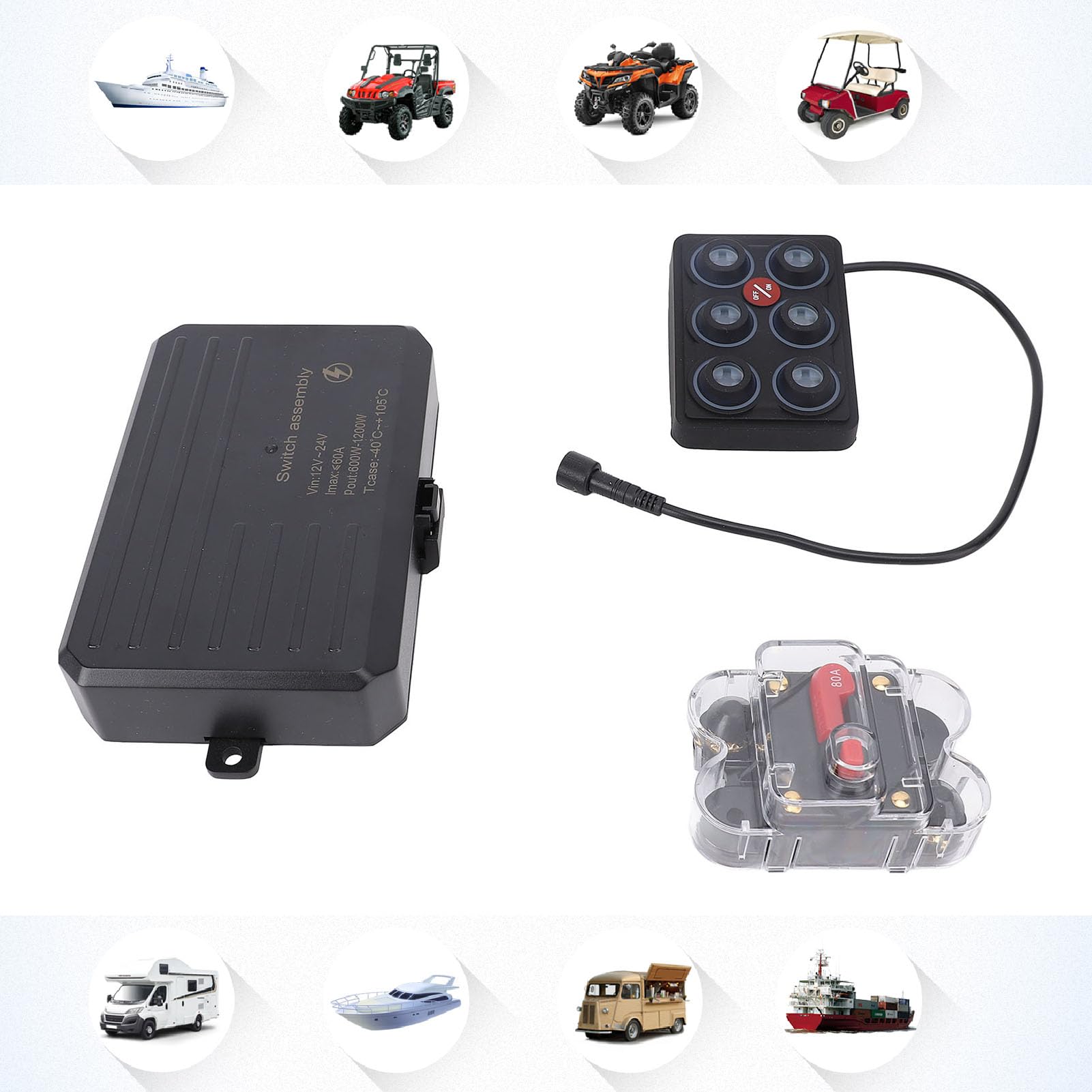 6 Panel Przełącznika Gangu RGB DC 12V do 24 V Auto Dimming IP68 Wodoodporne Obwód Sterujący Przekaźnik Systemowy dla Pickupu Samochodowego UTV ATV Boat Yacht