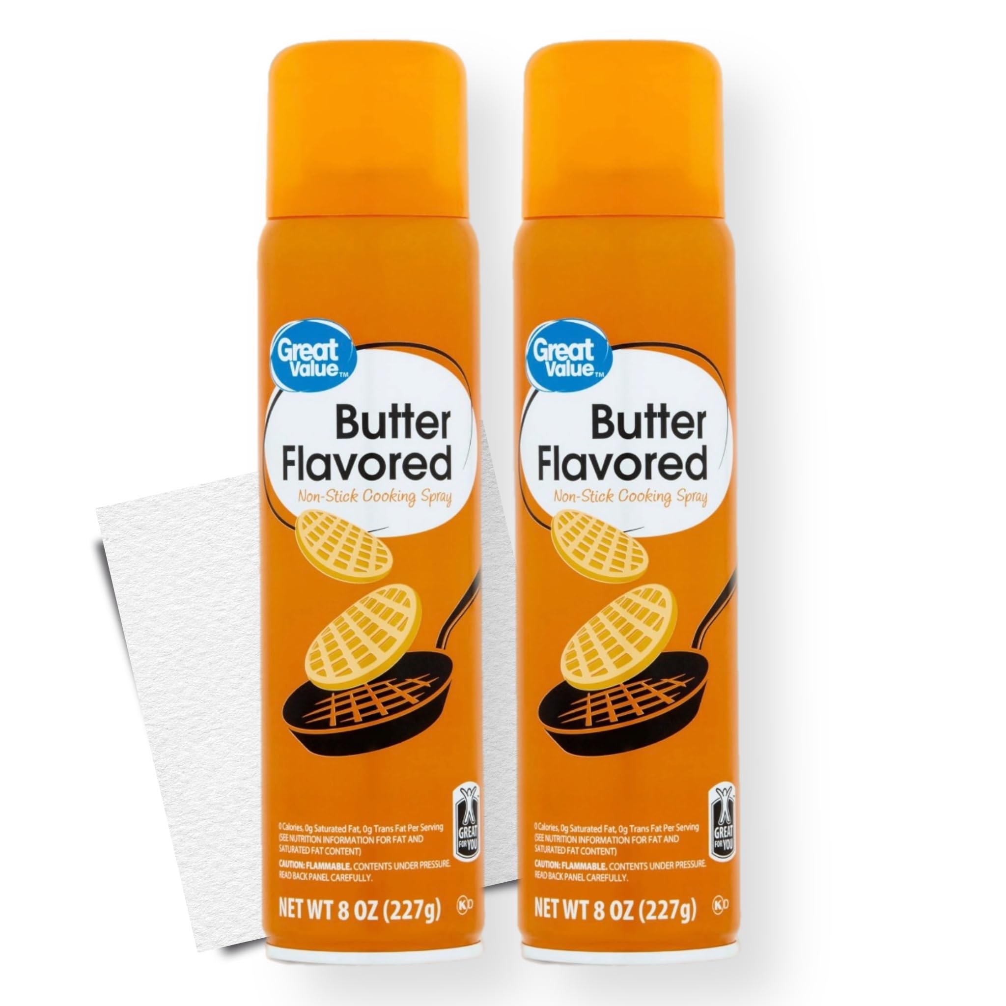 2 Packs of Great Value Butter Flavored Cooking Spray 8 Oz with Bonus HAKUNA Products Flash Card