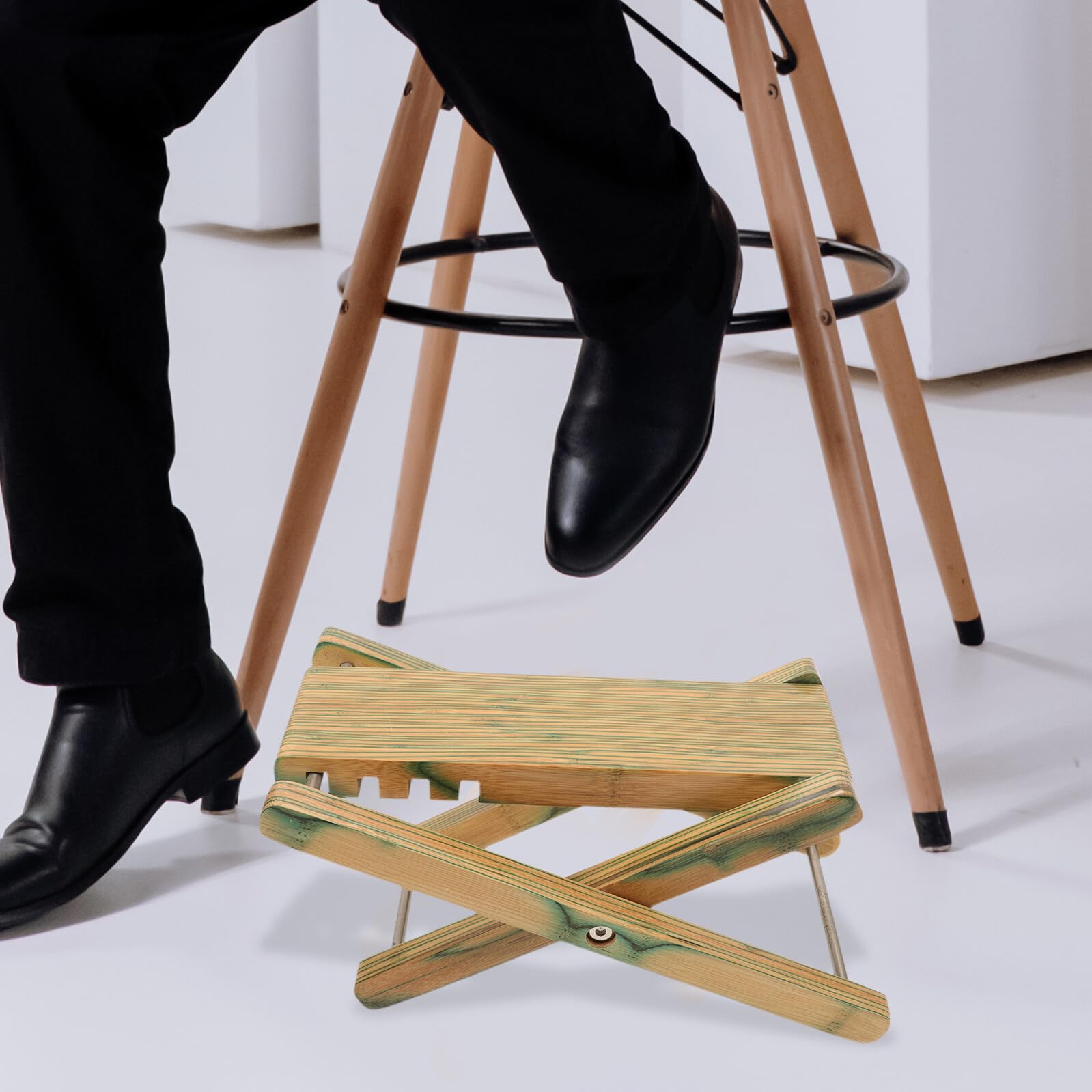 HANABASS Poggiapiedi per Chitarra Pieghevole in Legno, Altezza Regolabile | Verde, per Chitarra ed Erhu, Facile da Trasportare e Riporre, Accessorio per Musicisti
