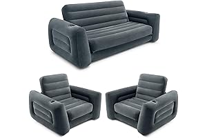Intex Inflatable: Pull-out Sofa Chair & Queen-Sized Air Bed for the Ultimate Camping Comfort