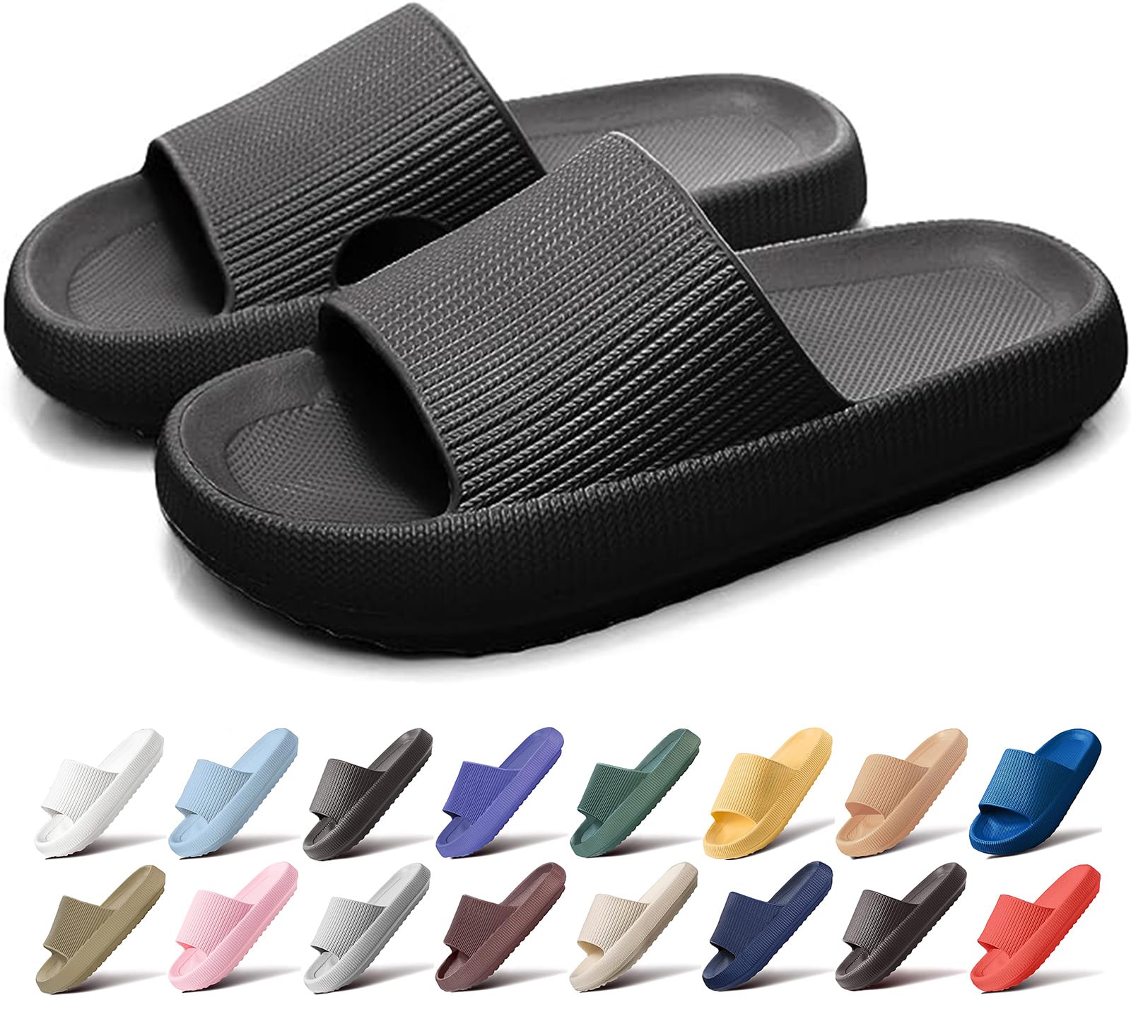 sharllen Pantofole Cloud uomo e donna, doccia massaggio bagno, antiscivolo, asciugatura rapida, Punta aperta, super morbido