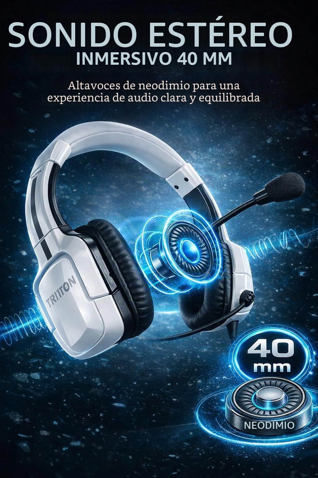 CASQUE MICRO KAMA+ BLANC PLAYSTATION 5 / PLAYSTATION 4 / XBOX / PC