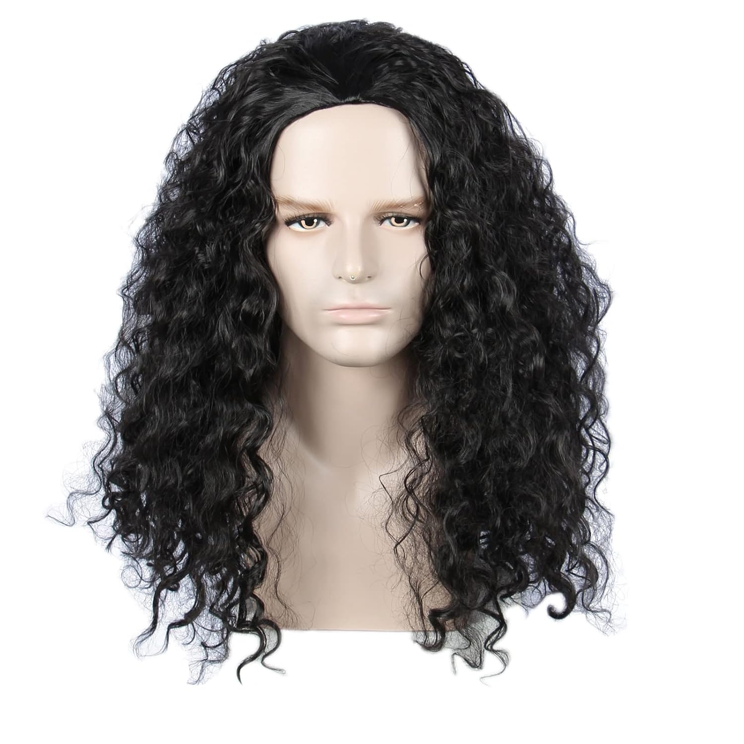 Amazon.com: Linfairy Long Black Afro Curly Wig Halloween Cosplay