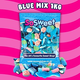 SoSweet Blue Sweet Mix – 1kg Bulk Bag | Fruity Blue-Themed Pick & Mix Sweets | Party Candy, Sweet Tables, Events | Long Shelf Life (Pack of 2)