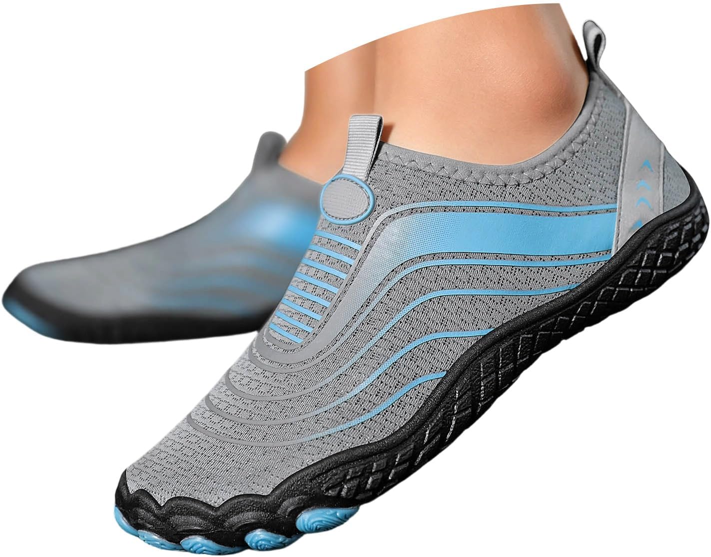 Womens Mesh Knit Sneakers 2026 Summer Barefoot Water Shoes Wide Toe Quick Dry Walking Slip On Comfortable Swimming Beach Hiking Walking Travel Footwear Non-Slip Casual Outdoor Shoes
