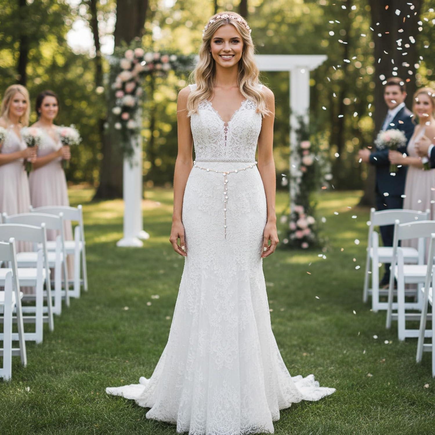 Pearl Body Chain Gold Pearl Waist Chain Belt for Women Fashion Adjustable Pearls Chains Belt for Dresses Jeans Beach Body Jewelry - Image 4