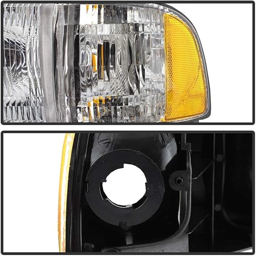Miniatura 4 de ACANII - Para Dodge Ram 1994-2001 1500 2500 3500 faros delanteros de camión con lámparas de esquina de señal para conductor + lado del pasajero