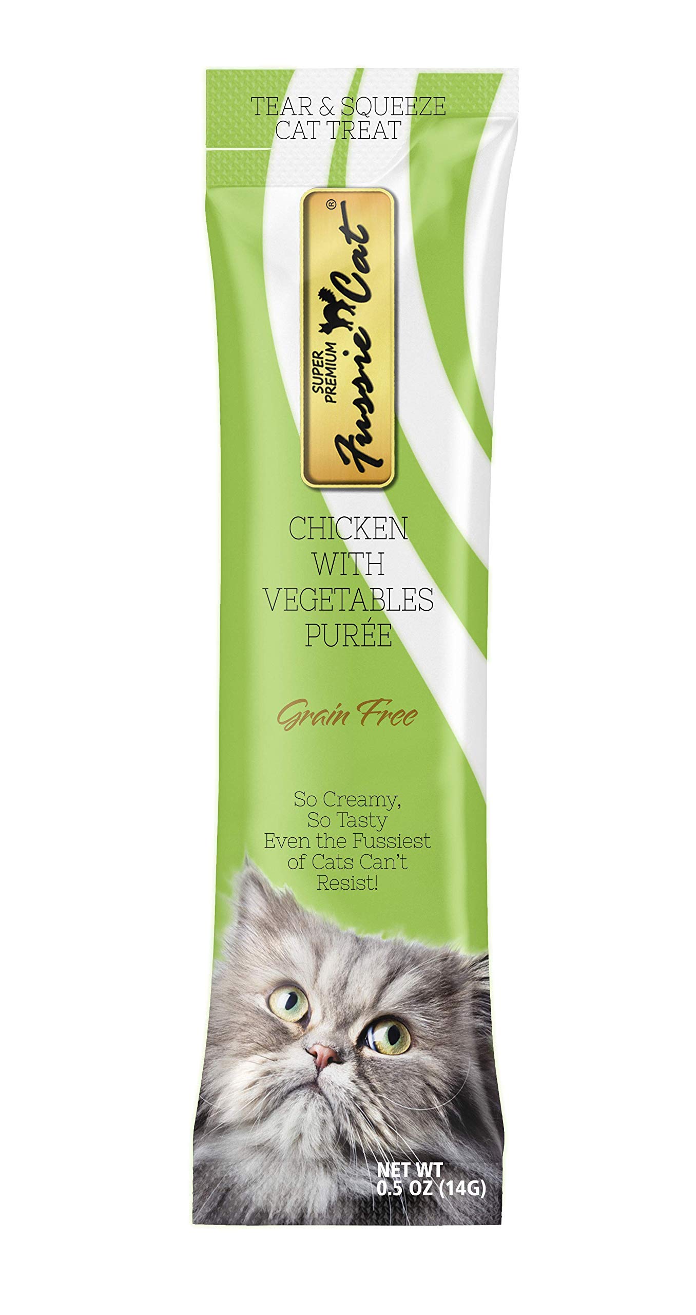 Fussie Cat Chicken with Vegetables Purée 14 Gram Sachets, Pack of Four, 2 Ounces Total