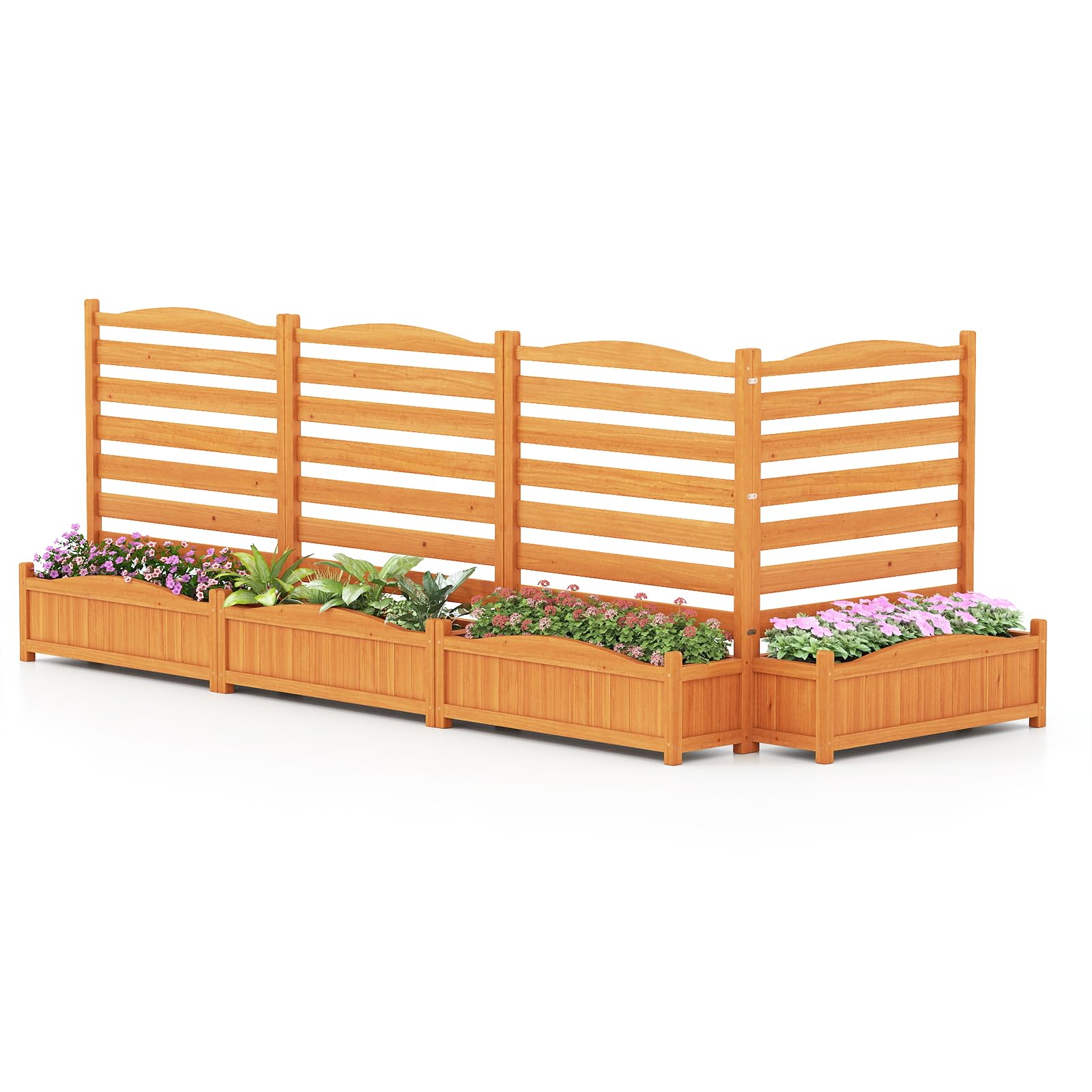 HAPPYGRILL 4-Panel Fir Wood Privacy Screen