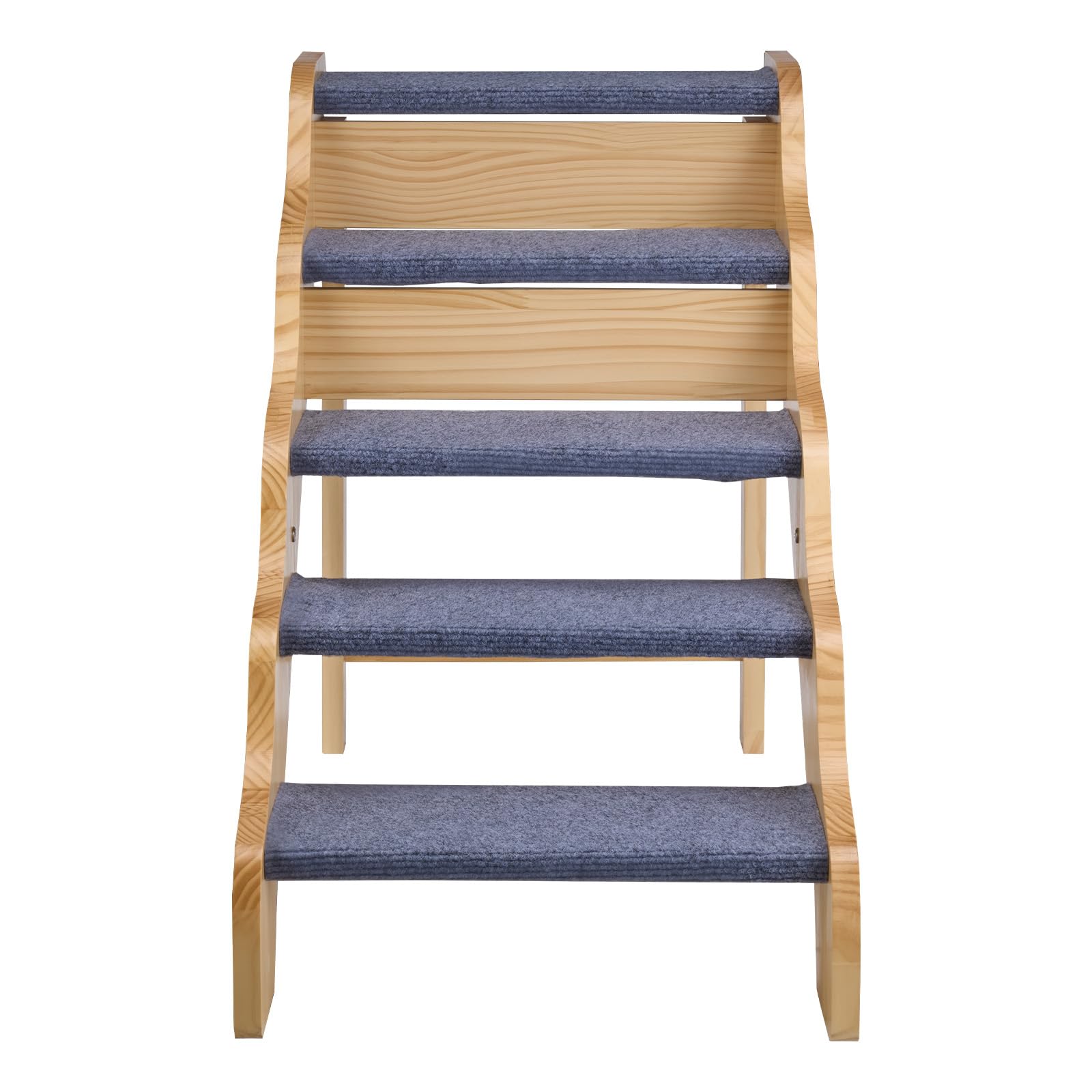 VEVOR Escalera para Perros de 910 x 430 x 630 mm, 5 Peldaños, de Madera, para Mascotas Pequeñas, Medianas, Grandes y Mayores, Así como para Cachorros de hasta 68 kg, para Camas, Sofás y Coches