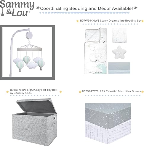 Miniatura 4 de Sammy & Lou Móvil para cuna de bebé con globo de aire caliente con música, brazo móvil para cuna para riel estándar