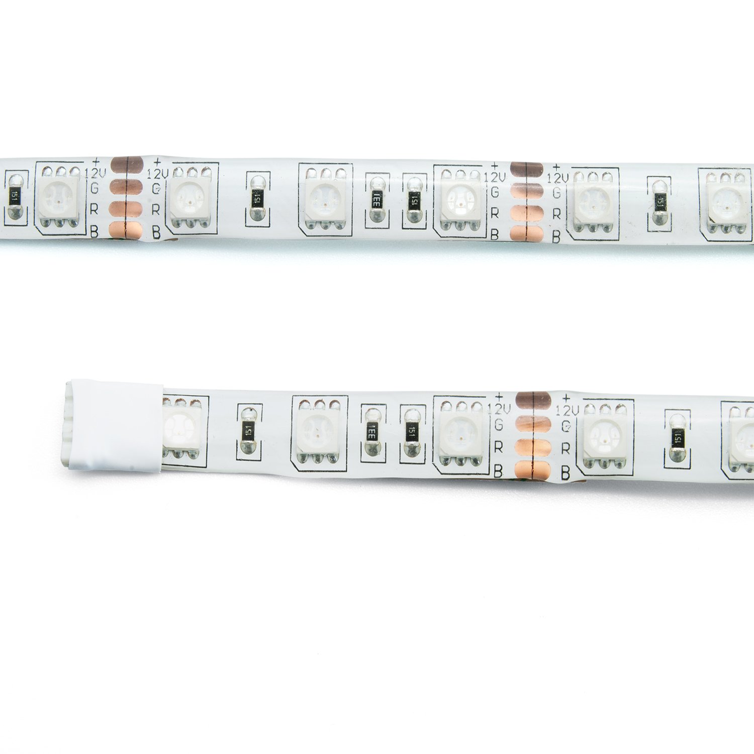 12m LED Strip LED Streifen LED Band RGB Farbig mit 60x 5050 SMD Pro. Meter - Silikonüberzogen - mit Touch Fernbedienung - Komplett Set
