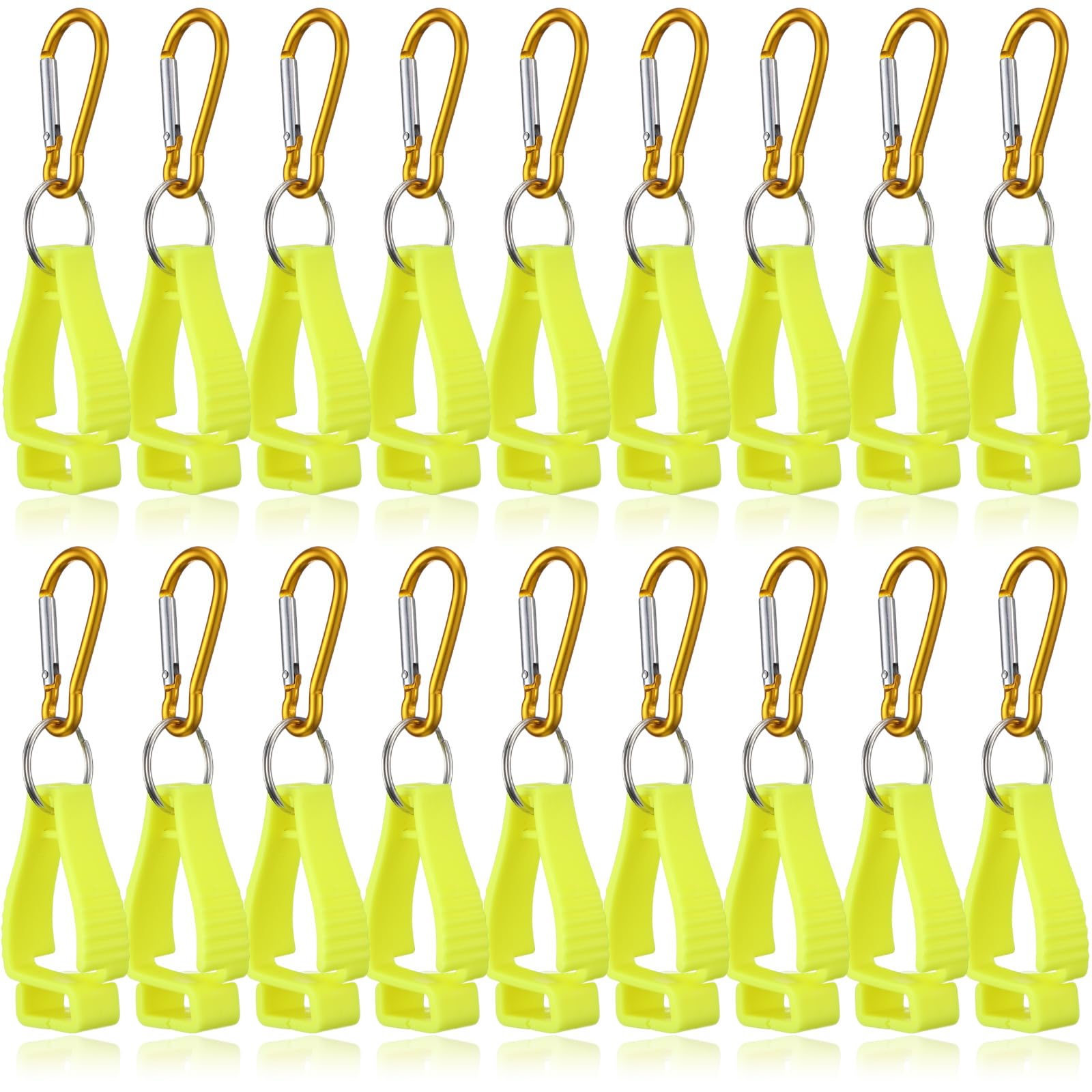 Leinuosen 18 Pcs Yellow Glove Clips for Work, Glove Holders Bulk