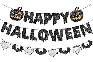 Happy Halloween Bloody Pumpkin Decorations Banner