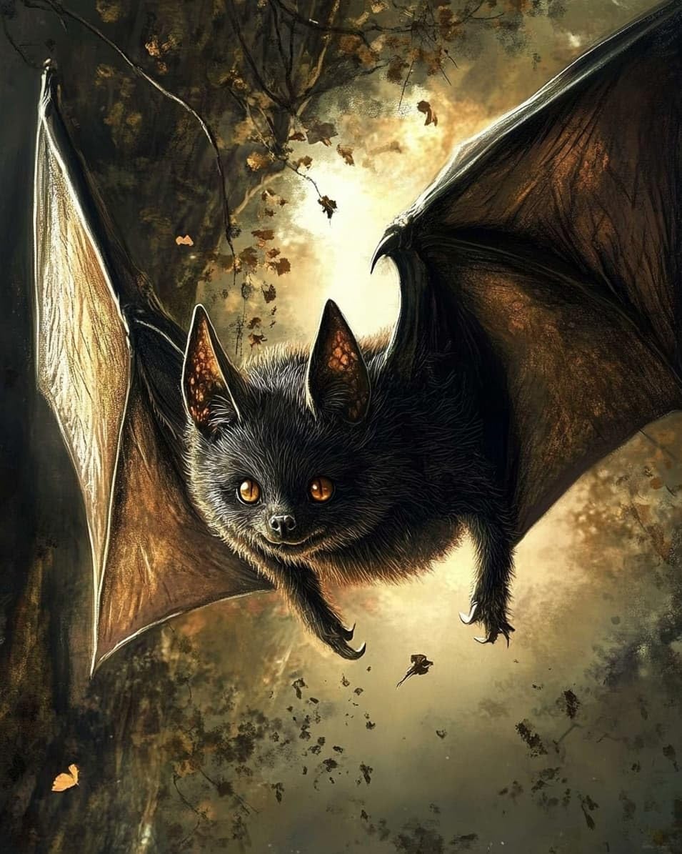WallustrioaW DIY 11CT Stamped Cross Stitch Kits for Beginners,Bats,Easy Needlepoint Embroidery Cross Stitch Art Craft for Wall Decoration,40x50cm