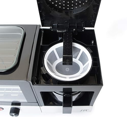 Miniatura 2 de SPT BM-1120BA: Máquina de desayuno 3 en 1 en acero inoxidable y negro, 18.5 W x 8.75 D x 11.25 H pulgadas