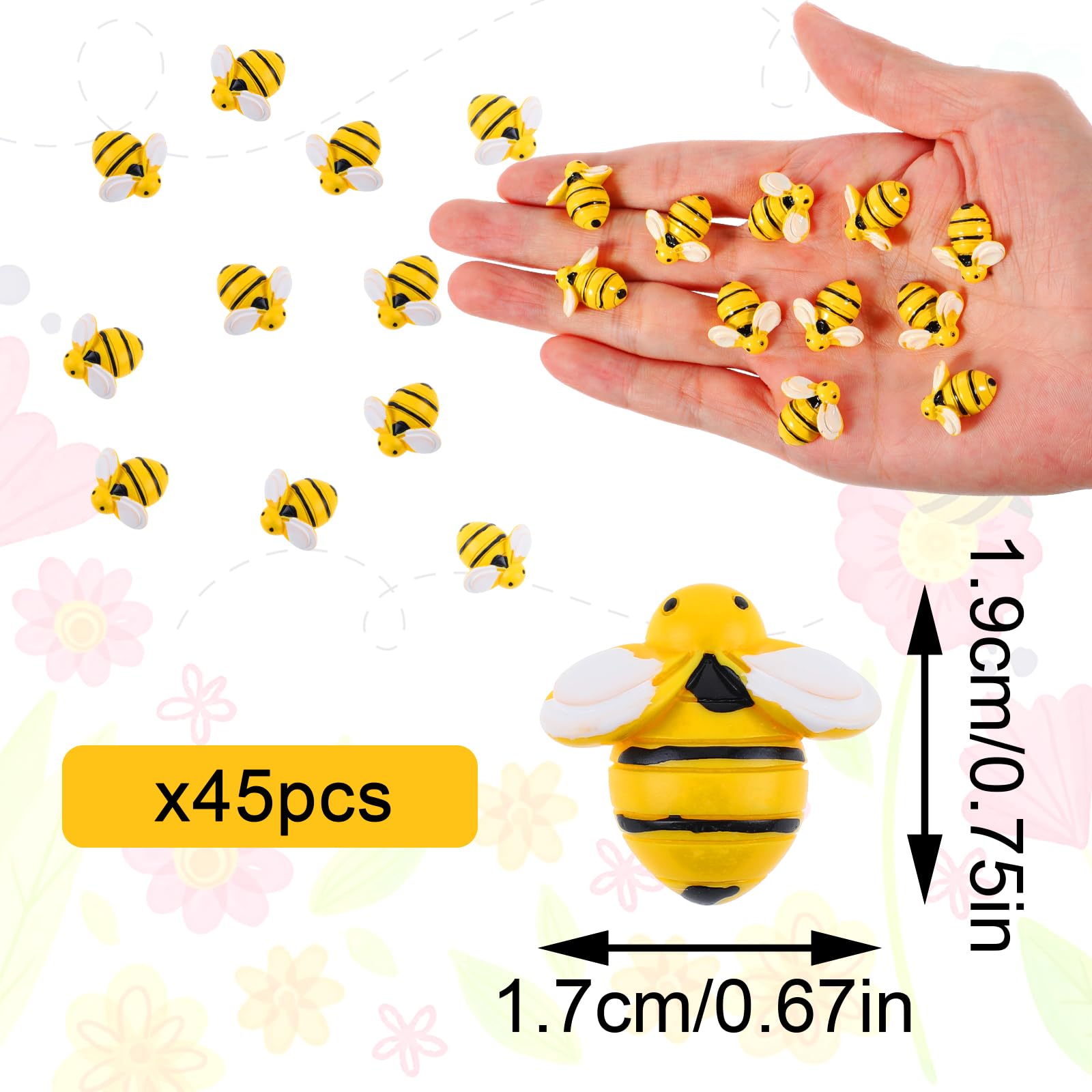 Amazon.co.jp: 45個 小さな樹脂製 蜂 小型 プラスチック マルハナバチ