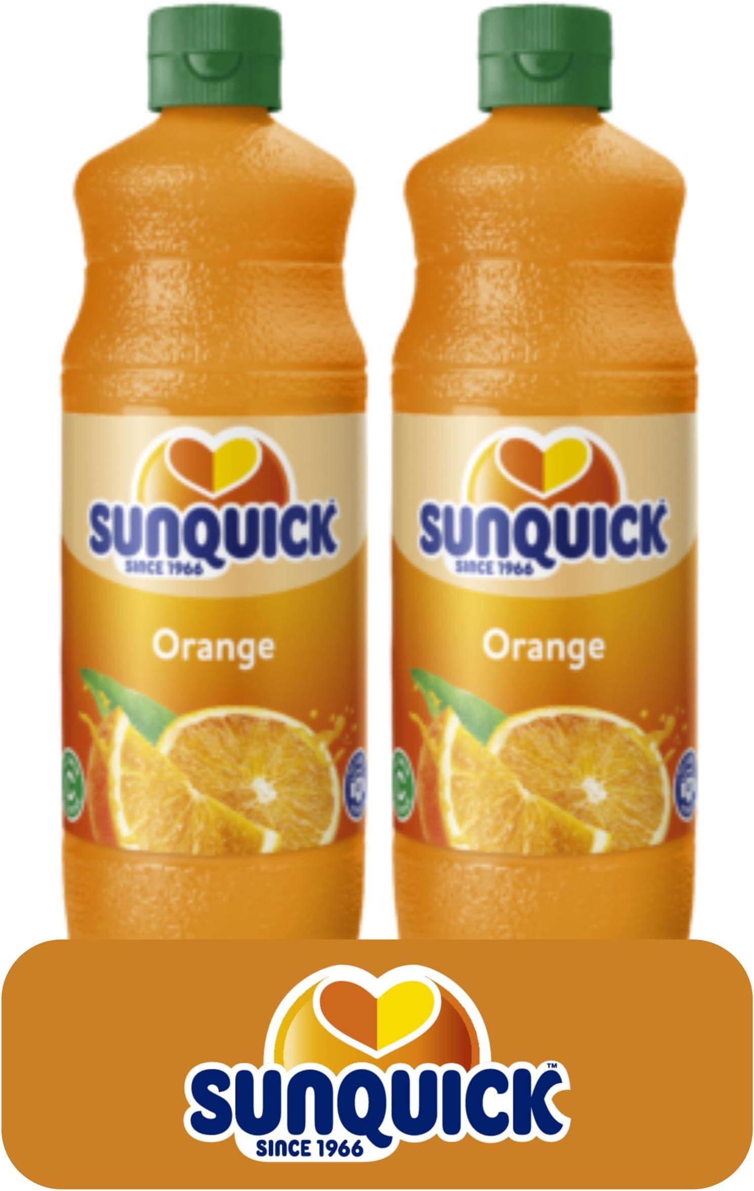 Sunquick Real Fruit Concentrate Juice | 100% Fruit Juice, No Artificial Flavors, Colors, or Sweeteners | Rich in Vitamin C for a Refreshing Taste | (2 Pack, Orange)