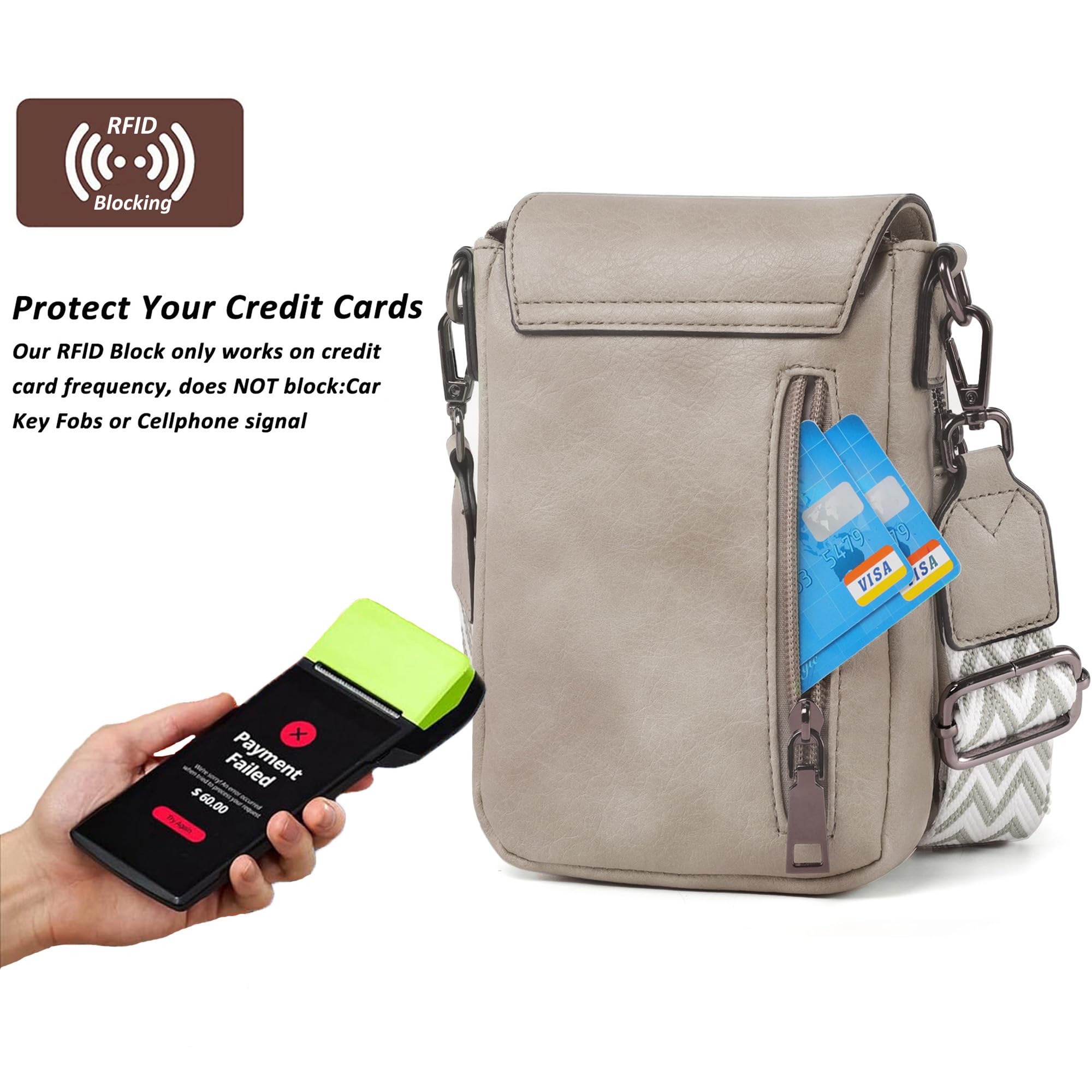 TANTOMI Small Crossbody Bags for Women, Small Purses with Card Slots Phone Purse Wide Adjustable Strap