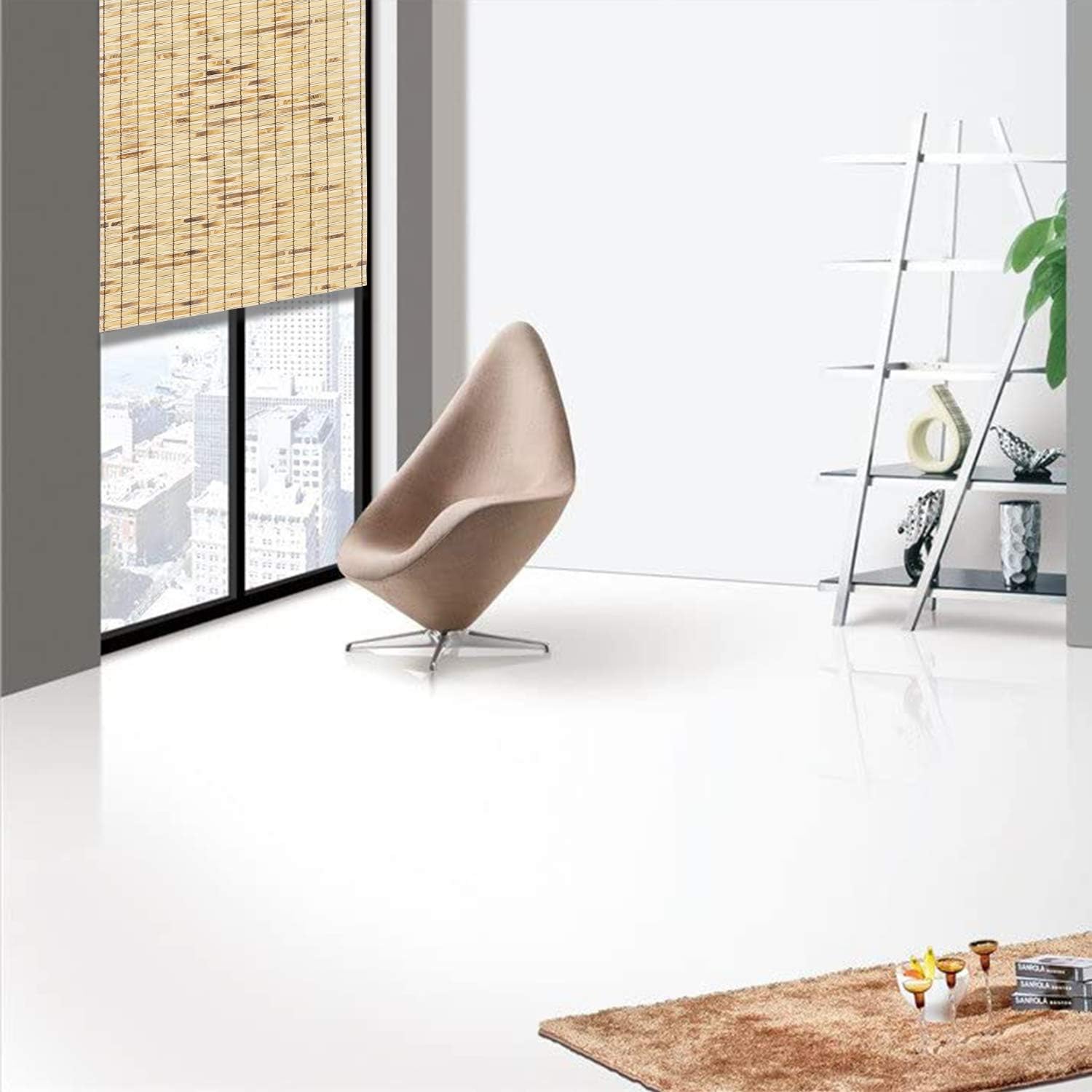 N / A Bamboo Roman Window Blinds Sun Shades, 60W x 72H, Light Filtering Roller Shades,Any Size 24-72 Wide and 72 High: Home & Kitchen