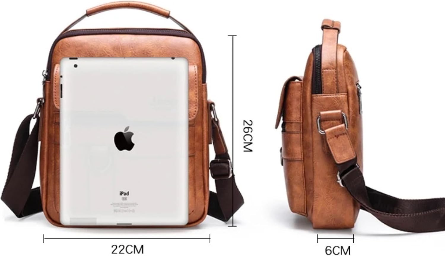 Leather Messenger Bag for Men, Stylish Briefcase for work & Office, Crossbody design, sleek leather finish