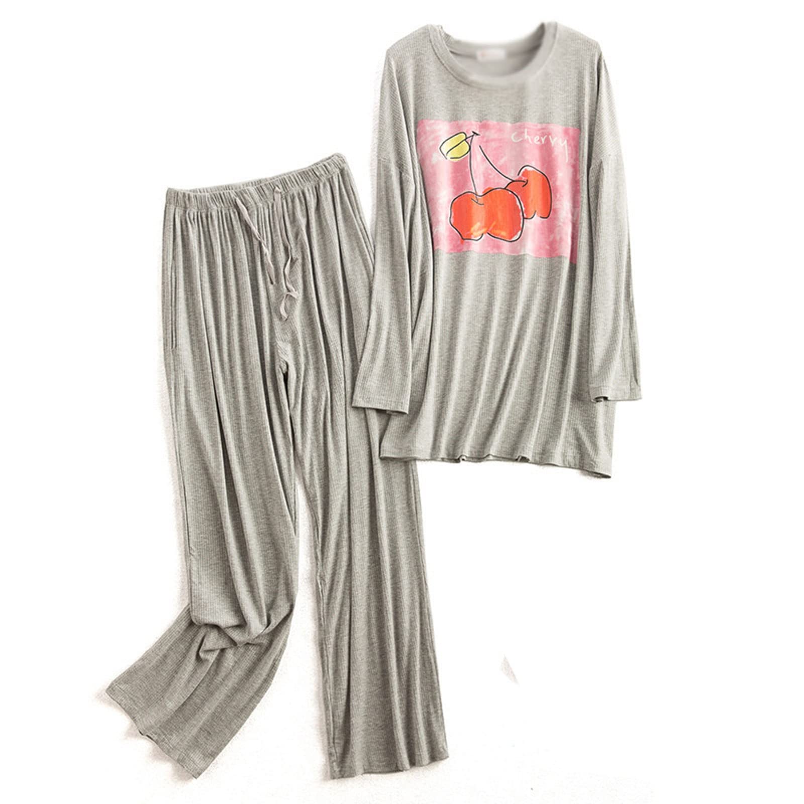 Zestaw piżam damskich Miękka bielizna nocna Pjs Zestaw bielizny nocnej Luźna piżama na co dzień Zestaw jesienno-zimowa odzież codzienna w domu Pijama Mujer PJ Set Loungewear Bielizna nocna (Color : B