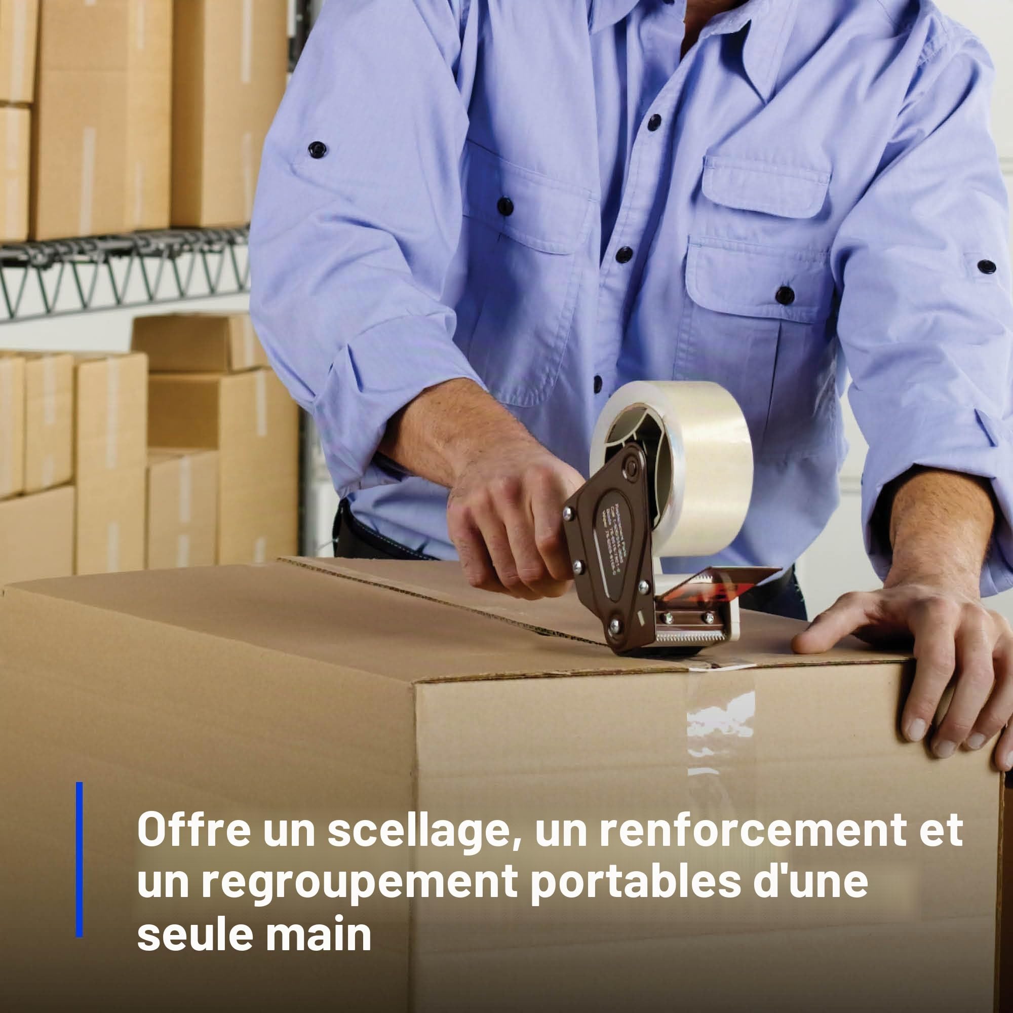 Scotch H183 Dévidoir de ruban adhésif industriel pour ruban adhésif 7,6 cm – Léger et portable pour l'emballage commercial, l'expédition, le déménagement, le carton et le scellage de boîte