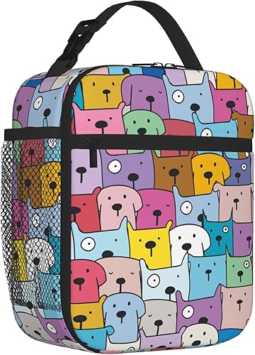 Bolsa de almuerzo para gatos, reutilizable, aislada, de gran capacidad, para niños, mujeres, hombres, bolsa refrigeradora, duradera con cremallera