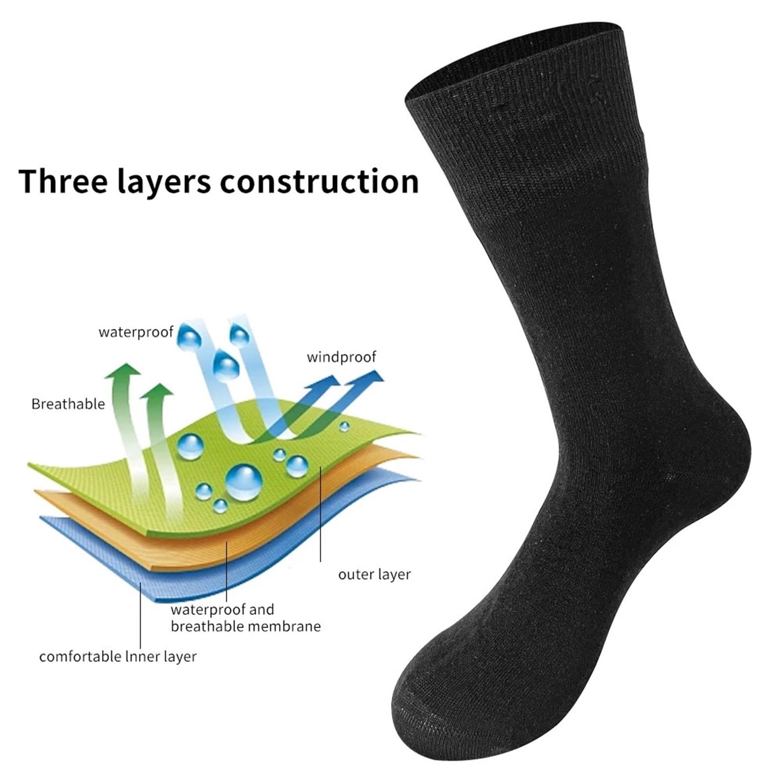 Wasserdichte Socken Wasserdichte Socken for Herren, Wandern, Laufen, Radfahren, Angeln, Camping, atmungsaktive und wasserdichte for Damen FüR Wie Laufen