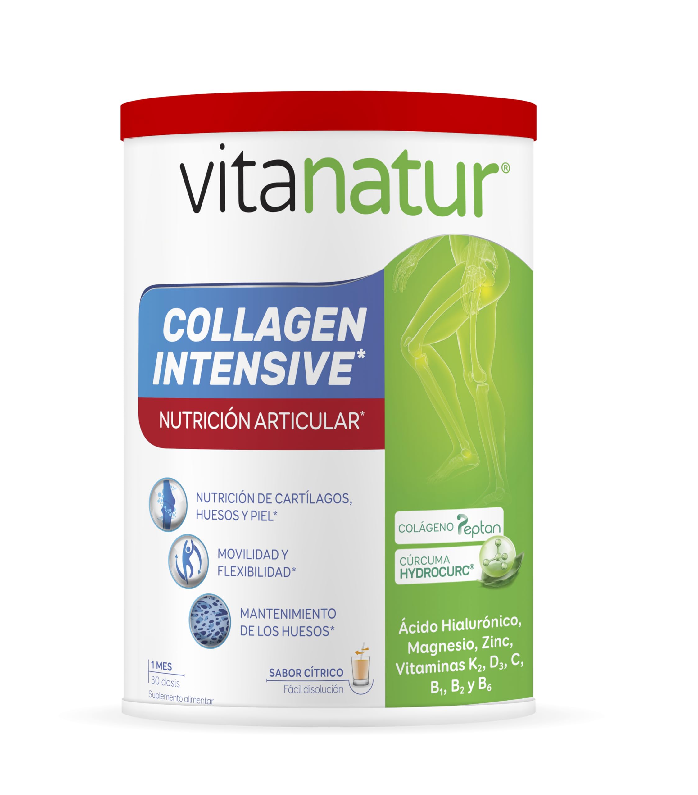 Vitanatur - Collagen Intensive Duplo, Complemento Alimenticio, 60 Dosis | Colágeno, Nutrición Articular, Movilidad, Flexibilidad, Uso Diario, Formato Duplo, Fácil de Tomar, 60 Dosis