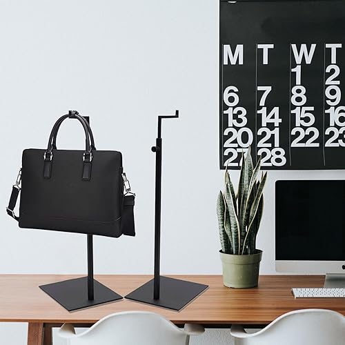Miniatura 8 de Soporte de exhibición para bolso, paquete de 2 soportes de exhibición de bolsas color negro sólido, soporte de exhibición de acero inoxidable