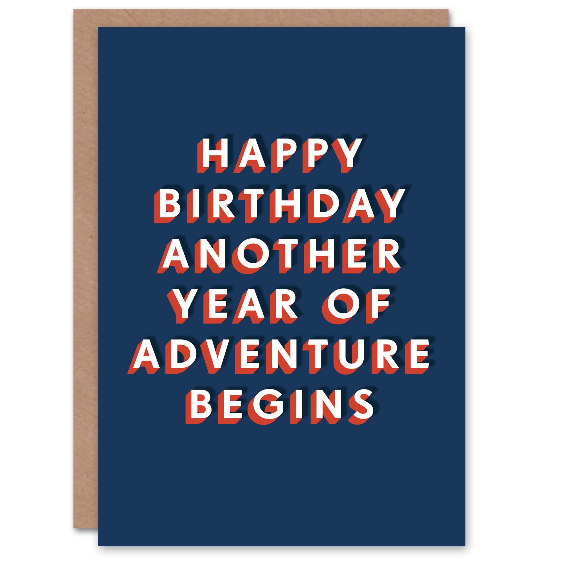 Artery8 Another Year Of Adventure Begins Modern Bold For Him Birthday Card