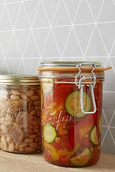 Le Parfait Super Terrines Klipsli/Contalı Cam Kavanoz 1L