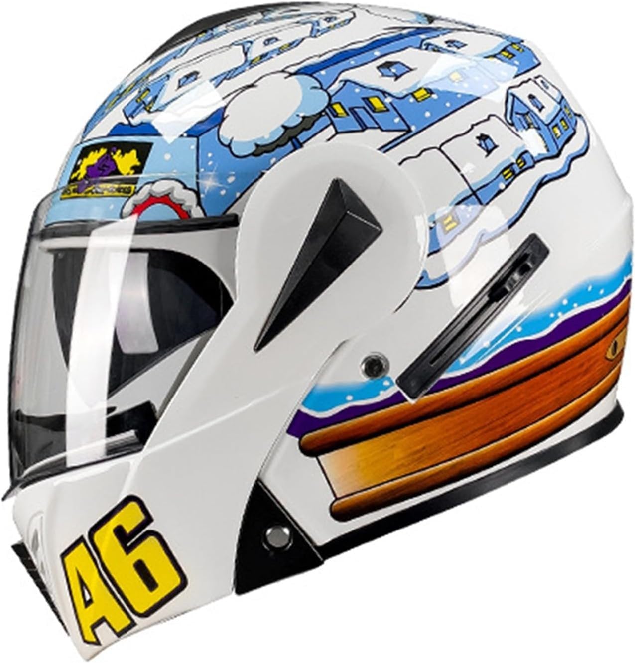Casque de moto modulable visière relevable adulte homme femme XXL
