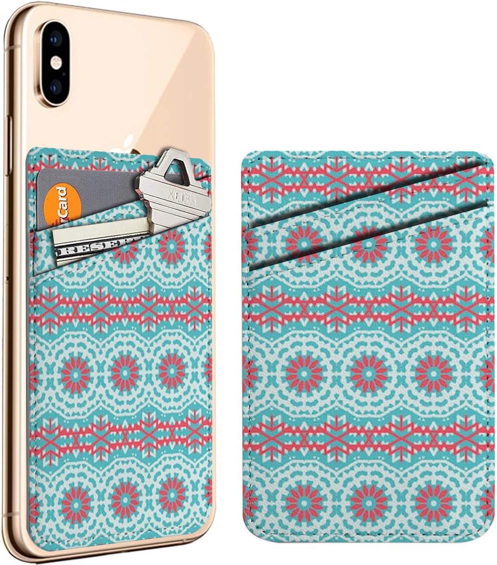 Amazon.com: (Ethnic Colorful Bohemian) Cell Phone Stick On ID Credit Card Leather Holder Wallet ...