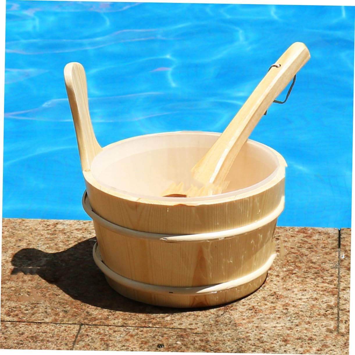 Wooden Sauna Bucket and Scoop Set Capacity Natural Spa Accessories for Sauna Room Durable and Aesthetically Pleasing Design for Relaxation and Wellness