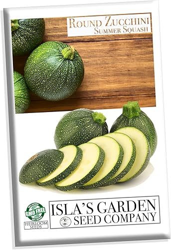 Miniatura 2 de Semillas redondas de calabaza de verano de calabacín para plantar, (ocho bolas de calabacín), más de 40 semillas tradicionales por paquete, semillas