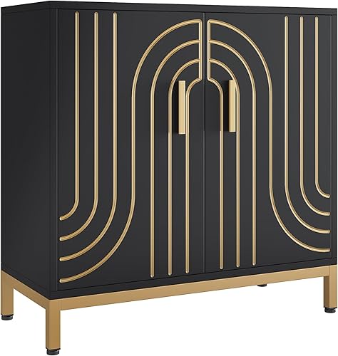 Miniatura 3 de GAOMON Accent - Armario de buffet de madera, aparador con almacenamiento, armario de almacenamiento moderno con puertas y estantes para cocina,