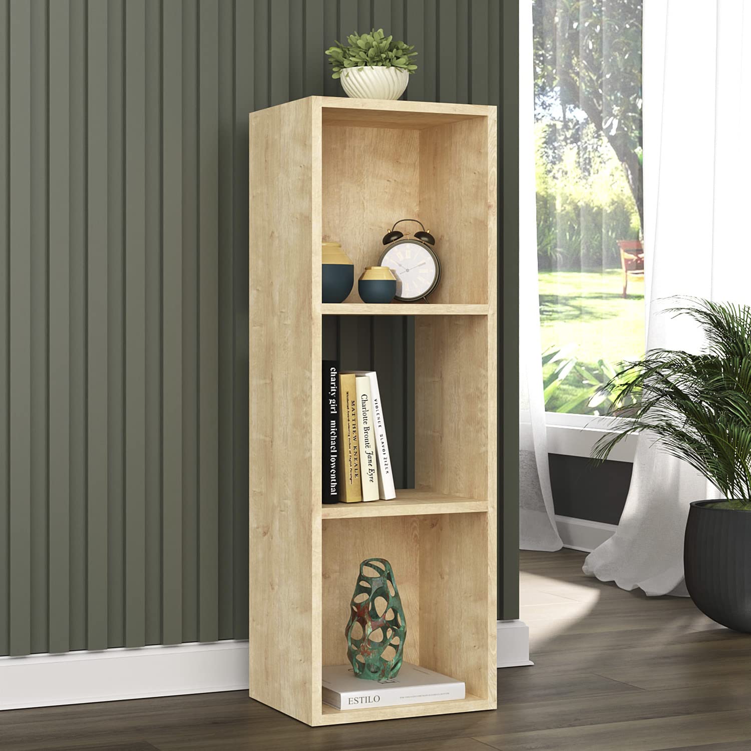 Estante para livros Falkk Torre 3 nichos 90cm Amadeirada | Amazon