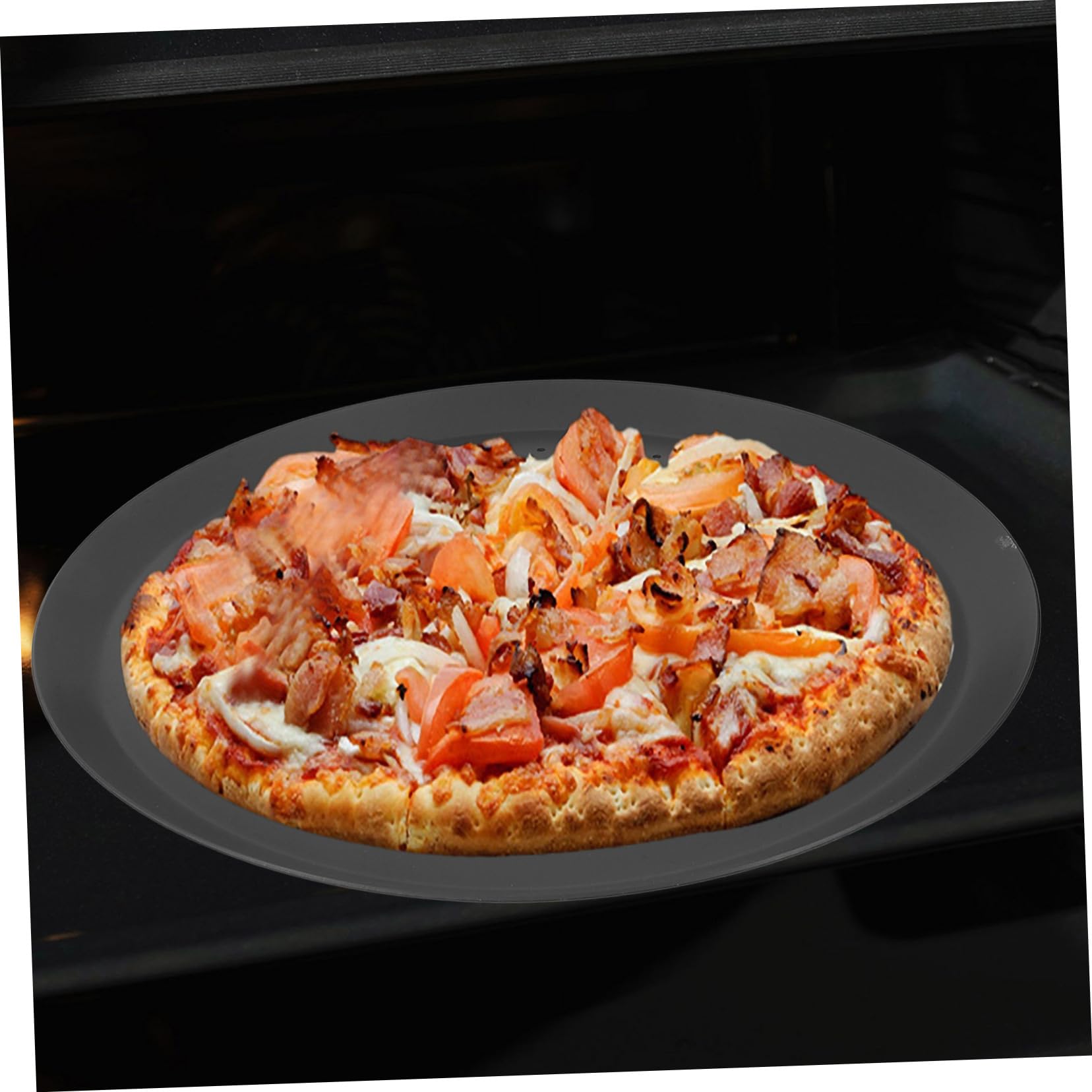 Teglie Forate Circolazione Uniforme del Calore in Lega di Alluminio Rotonde per Pizza e Design a Maglia Fine per Forno Domestico