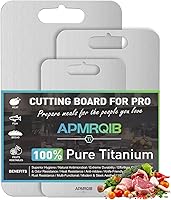 APMRQIB 100% Pure Titanium Cutting Board Set of 3 - Double-Sided, Non-Toxic, Dishwasher Safe, Durable Kitchen Boards