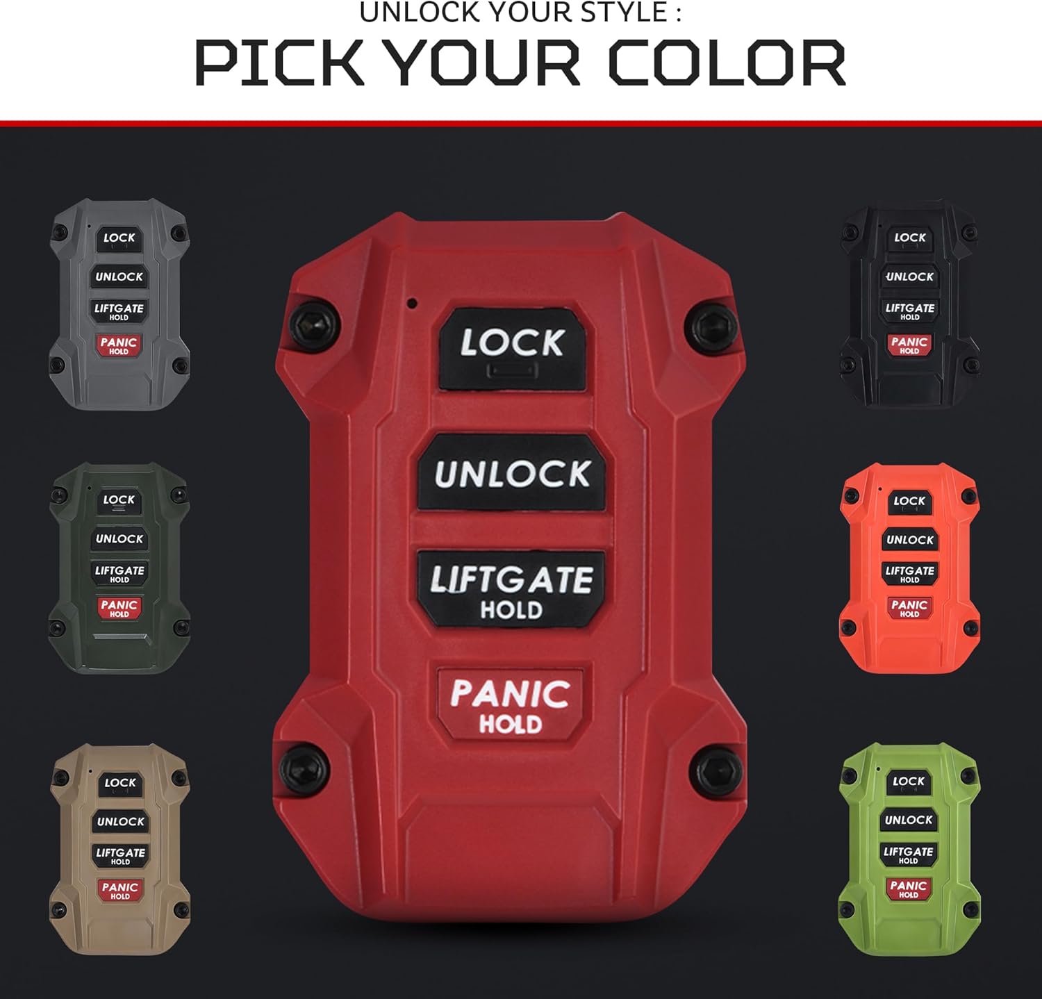 AJT DESIGN Replacement Key Fob Case for 4Runner 2022+ & Toyota Rav4 2019+ - Custom Made in USA - Red