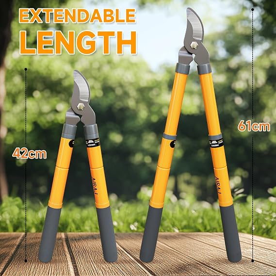 Telescopic Lopper 42-61cm,SK5 Blade,Garden Loppers with 3.5cm Cut Capacity