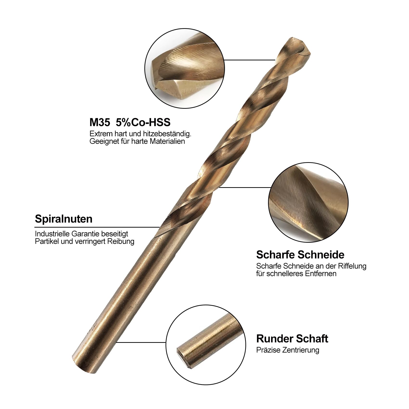 Metallbohrer Set 25tlg,HSS-E M35 kobalt Spiralbohrer Set (1-13 mm) | Edelstahl Bohrer Set für Metall, Edelstahl und Aluminium
