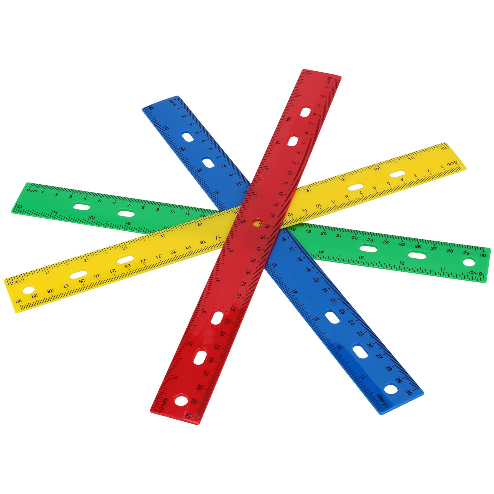Snapklik.com : HOZEON 120 Pack 12 Inch Colorful Plastic Ruler Bulk ...
