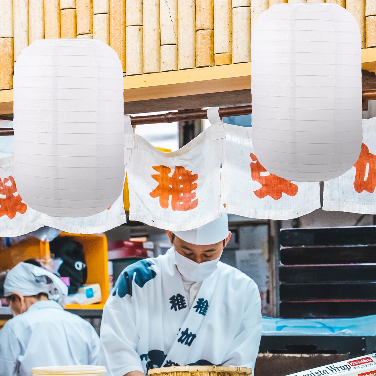 ARTIBETTER 3 juegos de faroles japoneses lisos de papel de estilo japonés para decoración del hogar, restaurante, 2 unidades