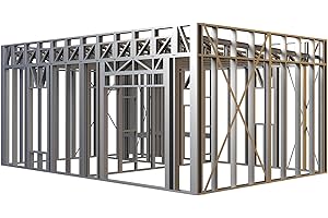 Cabin Flat Roof Steel Frame House Kit (Steel Gray) - Lightweight, Premium...