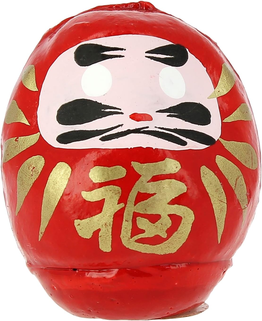 Tierra Zen Daruma Mediano, Papel maché Pintado, Rojo, 6,5 cm