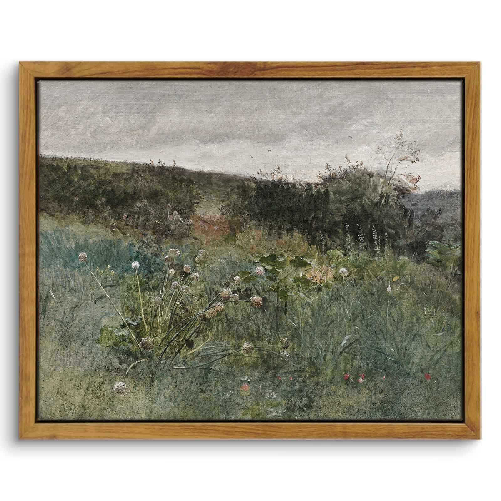 InSimSea Framed Canvas Wall Art, Meadow with Flowers Painting, Landscape for Living Room, Bedroom, Home, Bathroom Decor, 8x10 — view 42